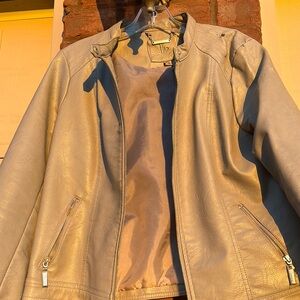 Vince Camuto Beige Leather Jacket